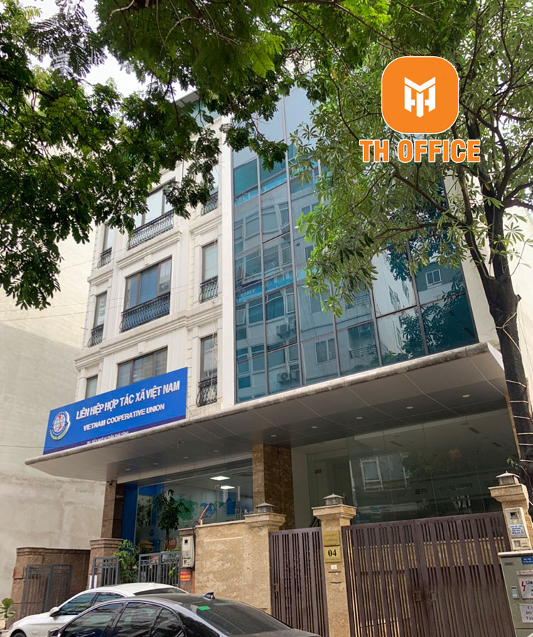 Tổng quan bên ngoài tòa nhà văn phòng cho thuê tại số 6 ngõ 45 đường Trần Thái Tông, quận Cầu Giấy.